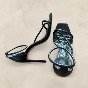 Schutz Gaiah Womens Strappy Stiletto Heels Black Size 8